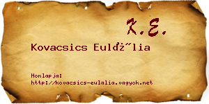 Kovacsics Eulália névjegykártya